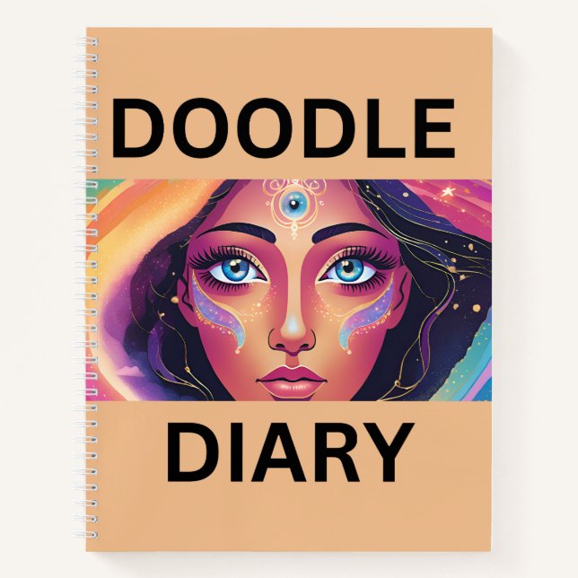 Doodle Diary on Peach Notizbuch (Vorderseite)