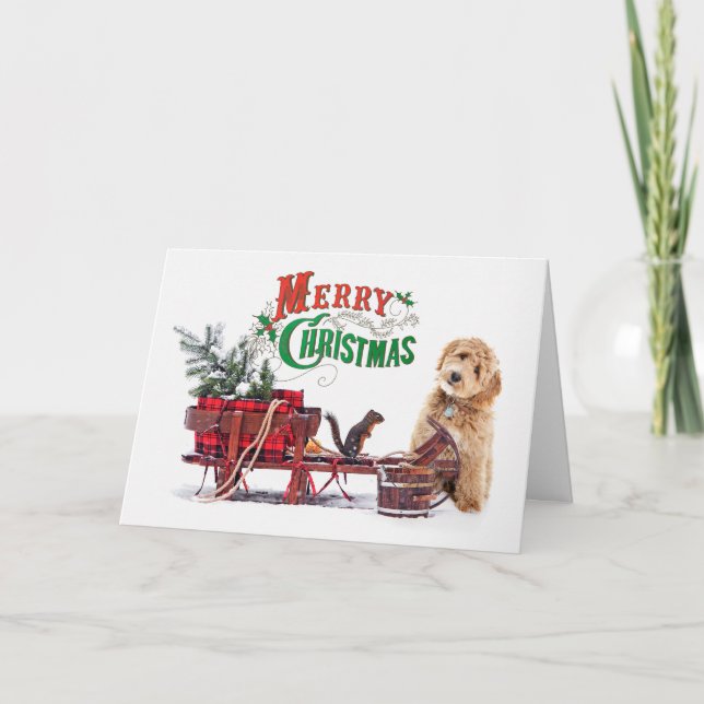 Doodle Dog Christmas Karte (Vorderseite)