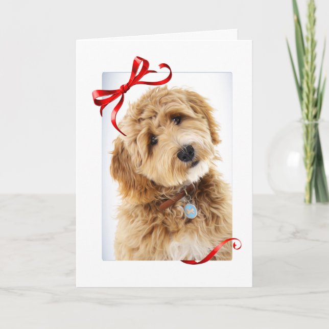 Doodle Dog Christmas Karte (Vorderseite)