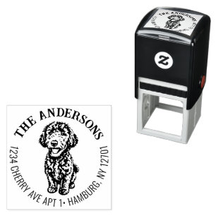 Doodle Dog Family Rücksendeadresse Permastempel