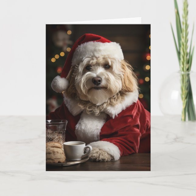 Doodle Dog Feiertagskarte (Vorderseite)