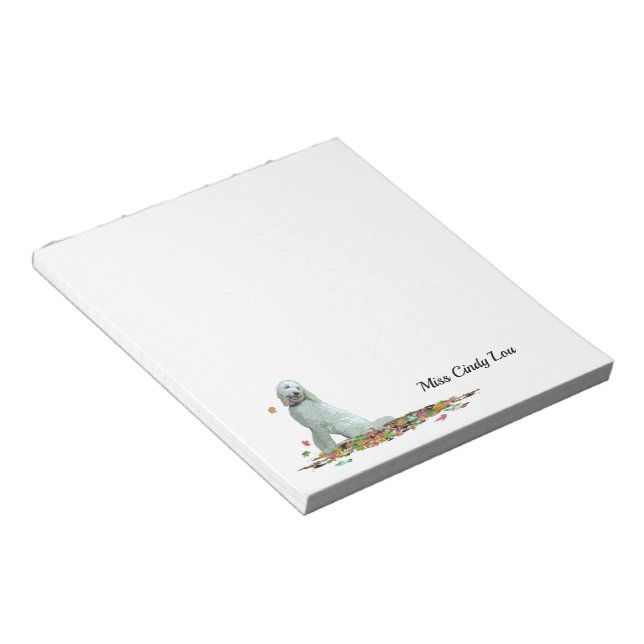 Doodle Dog in Blätter Notepad Notizblock (angewinkelt)
