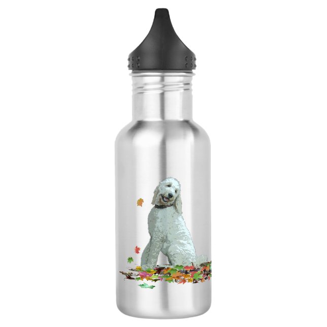 Doodle Dog in Blätter Wasserflasche (Links)