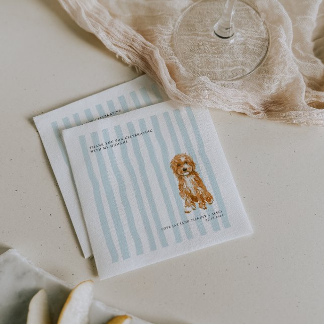 Doodle Dog | Personalisierte Tierillustration Hoch Serviette (Von Creator hochgeladen)