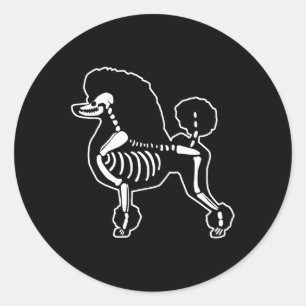 Doodle Dog Skeleton Halloween Doodle Hunde Lover O Runder Aufkleber