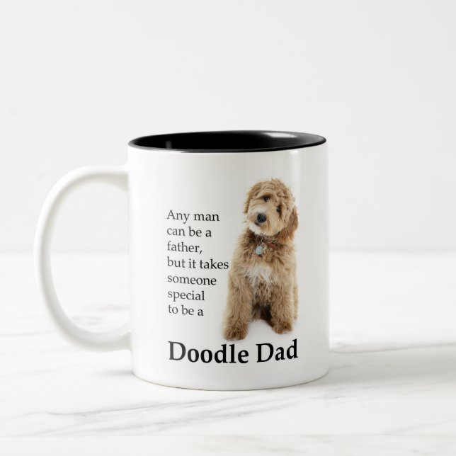 Doodle Dog Vater Zweifarbige Tasse (Links)