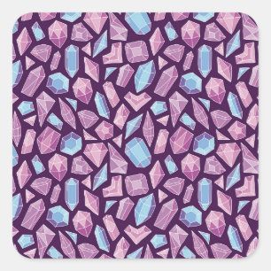 Doodle Edelsteine, Vintage nahtlos Hintergrund. Quadratischer Aufkleber