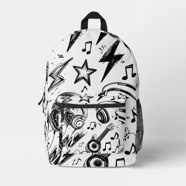 Doodle Edge – Teen Sketch Style Backpack Bedruckter Rucksack (Vorderseite)
