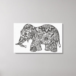 Doodle Elephant 6 Leinwanddruck