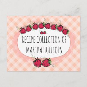 Doodle Erdbeeren personalisierte Kochkarte Postkarte
