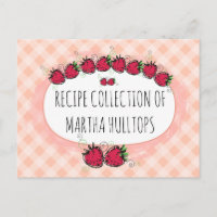 Doodle Erdbeeren personalisierte Rezeptkarte