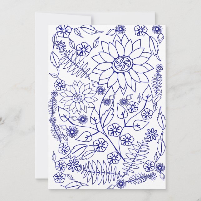 Doodle-Flachkarte Feiertagskarte (Vorderseite)