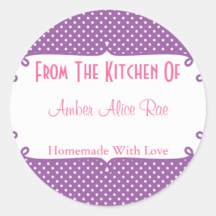 Doodle Frame Lila&Pink Polka Dot Leckerei Runder Aufkleber