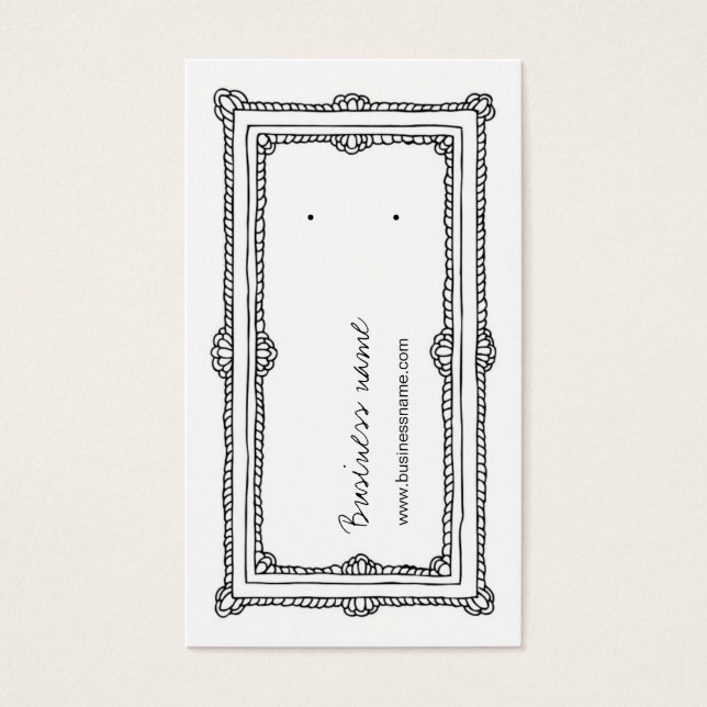 Doodle Frame weiße, senkrechte Ohrenkarte (Vorderseite)