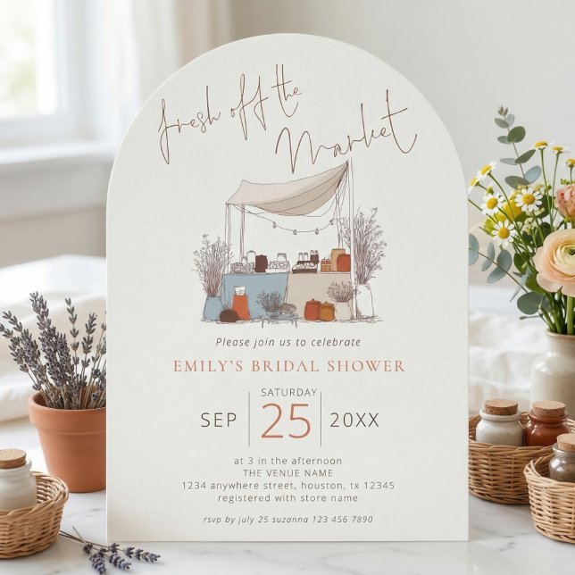 Doodle Fresh off the Market Sage Bridal Shower Einladung (Von Creator hochgeladen)