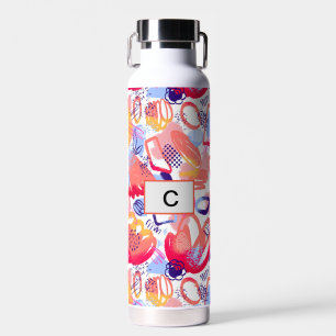 Doodle für Aquarellfarben, benutzerdefiniert, Mono Trinkflasche