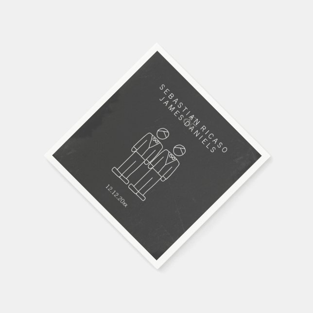 Doodle Gay Wedding Personalisiert Serviette (Ecke)