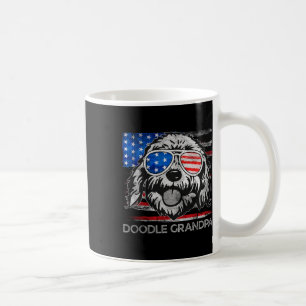 Doodle Grandpa Vintage amerikanische Flagge Hund F Kaffeetasse