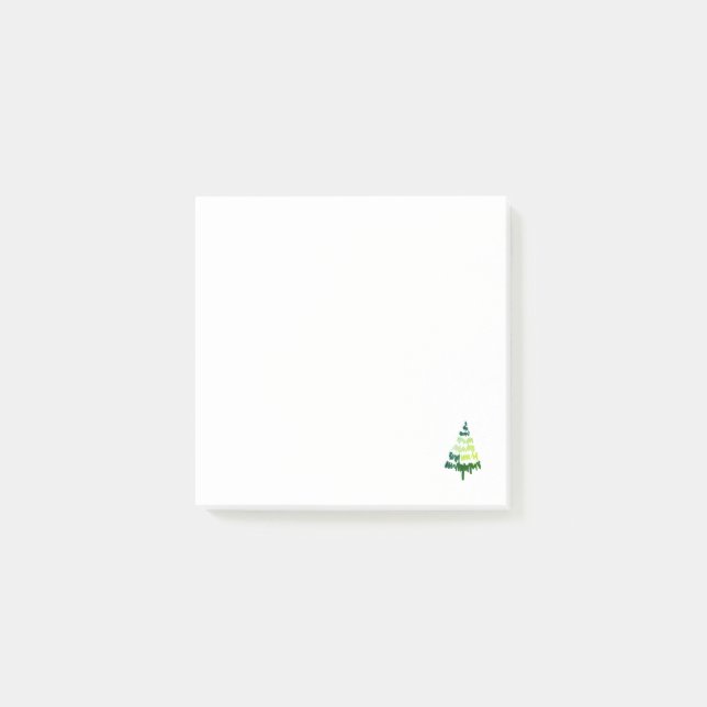 Doodle Green Christmas Tree Post-it Klebezettel (Vorderseite)
