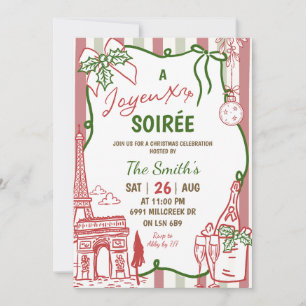 Doodle Handschriftlich Sehr Fröhliche Soiree Weihn Einladung