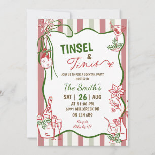 Doodle-Handschriftliche Weihnachtsgirlande und Tin Einladung