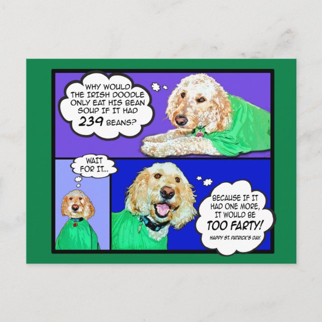 Doodle Happy St. Patrick's Day Postcard Postkarte (Vorderseite)