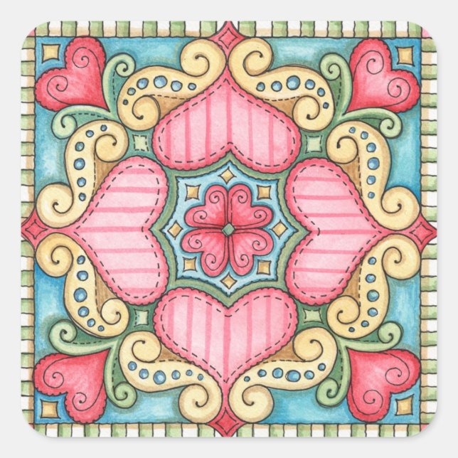 Doodle Heart - Aufkleber (Vorderseite)