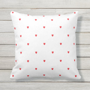 Doodle Heart Patterns Red White Valentine's Gesche Kissen
