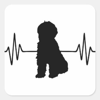 Doodle Heart Quadratischer Aufkleber