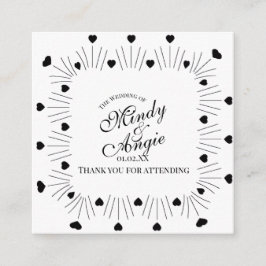 Doodle Hearts Frame Script Wedding Begleitkarte