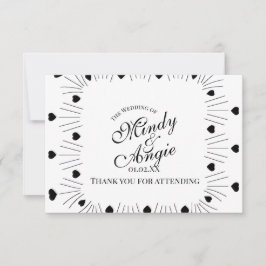 Doodle Hearts Frame Script Wedding Dankeskarte