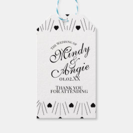 Doodle Hearts Frame Script Wedding Geschenkanhänger