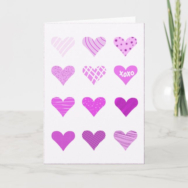 Doodle Herz Feiertagskarte (Vorderseite)