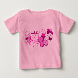 Doodle Hibiskus Hawaiian Aloha Baby T-shirt