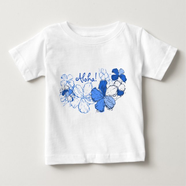 Doodle Hibiskus Hawaiian Aloha Baby T-shirt (Vorderseite)