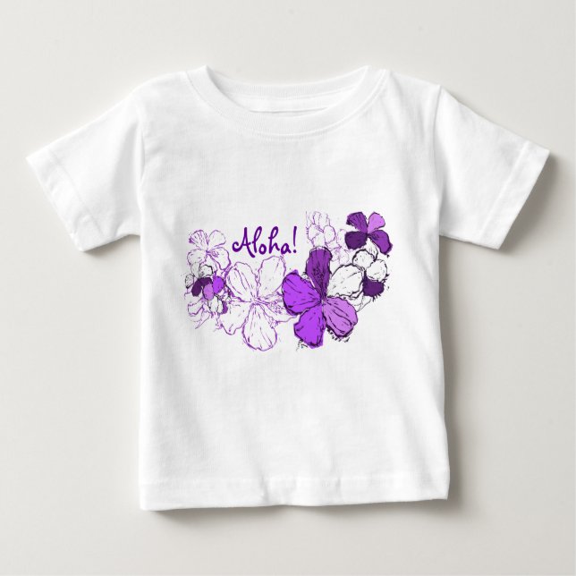 Doodle Hibiskus Hawaiian Aloha Baby T-shirt (Vorderseite)
