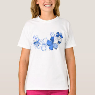 Doodle Hibiskus Hawaiian Floral Illustration T-Shirt