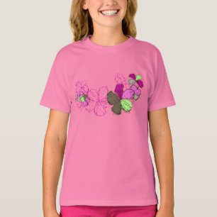 Doodle Hibiskus Hawaiian Floral Illustration T-Shirt