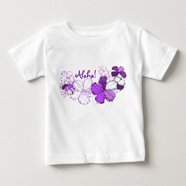 Doodle Hibiskus Kleinkind T-Shirt (Vorderseite)