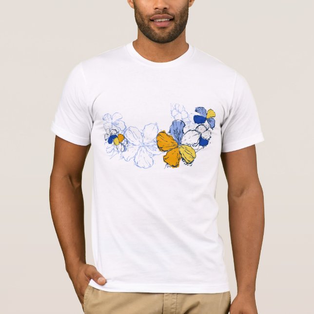 Doodle Hibiskus Mens T-Shirt (Vorderseite)