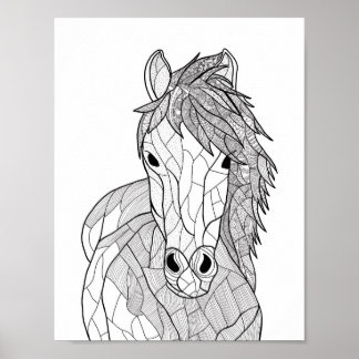 Doodle Horse Poster