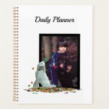 Doodle Hund in Blätter Tagesplaner mit Foto