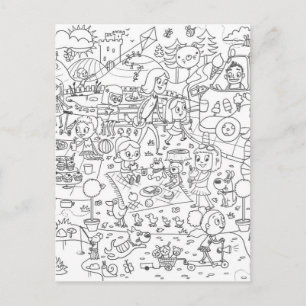 Doodle i spy in Parkfarben Postkarte