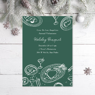 Doodle-Illustration Bankett Feiertags-Dinnerparty Einladung
