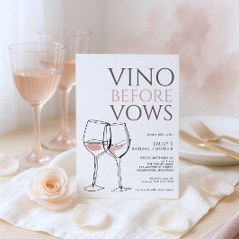 Doodle Illustration Vino Before Vows Bridal Shower Einladung