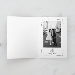 Doodle Illustrationen Hochzeiten in Schwarz und We Karte