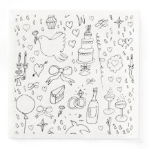 Doodle Illustrationen Hochzeiten in Schwarz und We