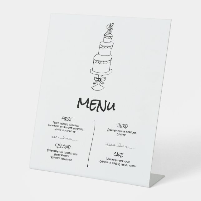 Doodle Illustrationen Hochzeiten in Schwarz und We Sockelschild (Vorderseite)