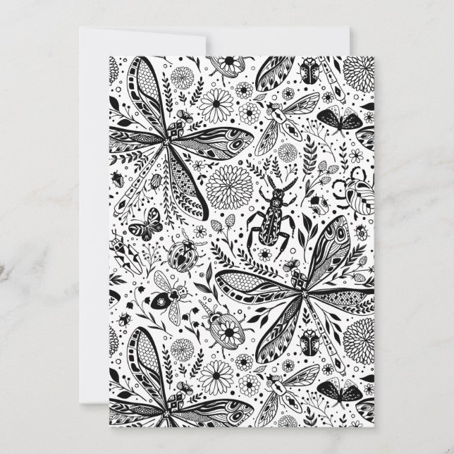 Doodle-Käfer auf dunkelblau (Vorderseite)