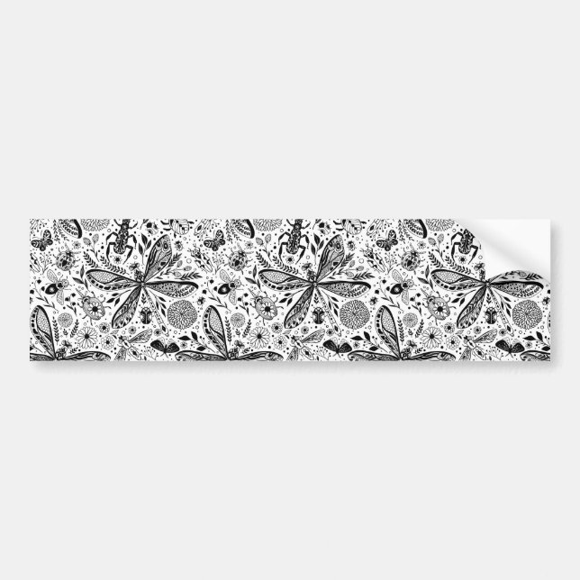 Doodle-Käfer auf dunkelblau Autoaufkleber (Vorne)